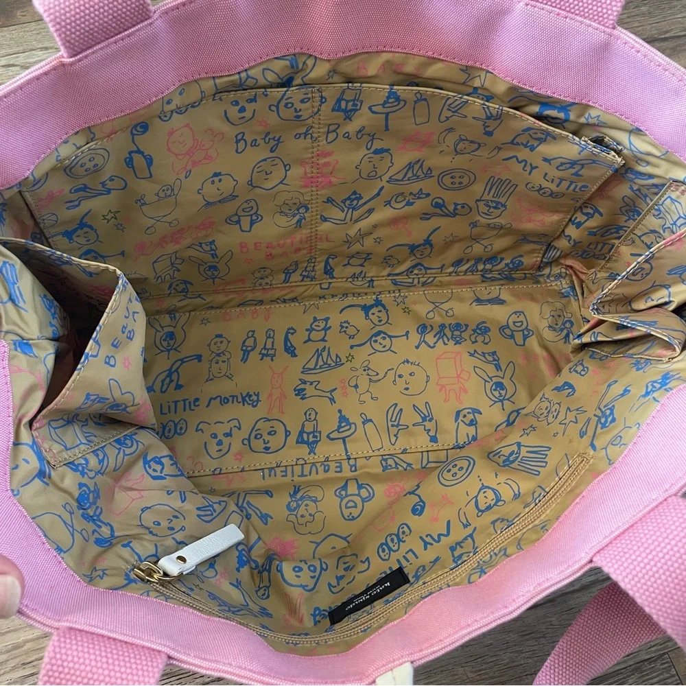 Kate Spade pink canvas baby tote bag